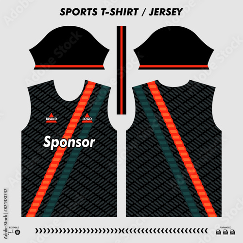 Vector t-shirt sport design, sublimation jersey