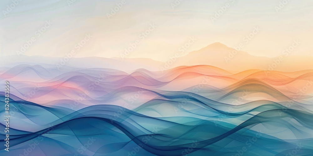 Gentle waves of color merging seamlessly, painting a serene and harmonious digital landscape. Gentle waves of color merging seamlessly, painting a serene and harmonious digital landscape.