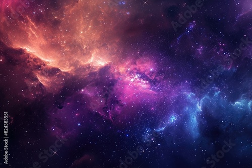 Cosmic panorama filled with vibrant colors