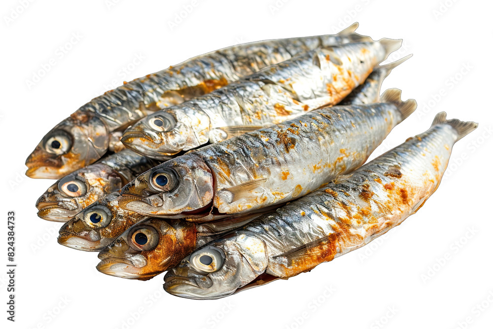 Tinned sardines isolated on a White Background Tinned sardines isolated on a White Background