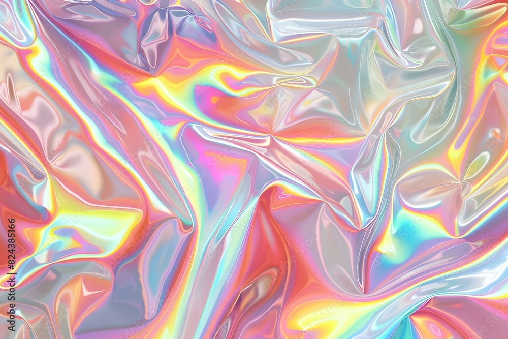 Obraz premium Vibrant Holographic Texture Waves Flowing Artistry