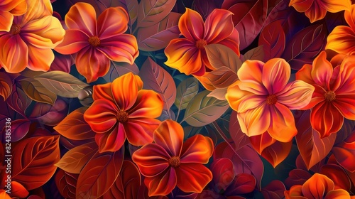The fiery design of floral patterns in my life s background photo