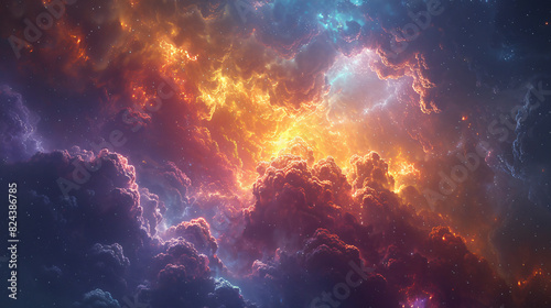 Colorful Space Filled With Stars and Clouds