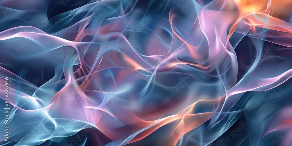Layers of translucent shapes creating a dynamic and ethereal digital blending abstract texture background. Layers of translucent shapes creating a dynamic and ethereal digital blending abstract texture background.