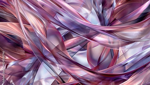 Ribbons of mirrored silk flow gracefully, forming a symmetrical and elegant tapestry for your words.