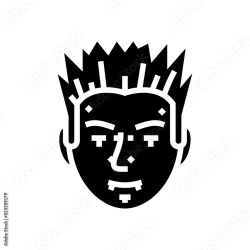 piercings goth subculture glyph icon vector. piercings goth subculture sign. isolated symbol illustration