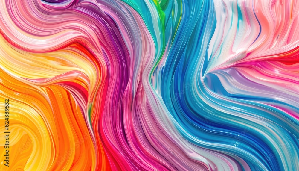 Swirls of colorful paint blend symmetrically, creating a vibrant and captivating background for your message.