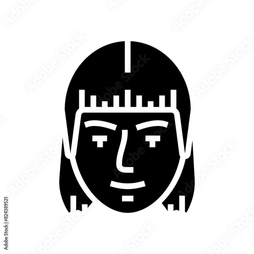 pale makeup goth subculture glyph icon vector. pale makeup goth subculture sign. isolated symbol illustration