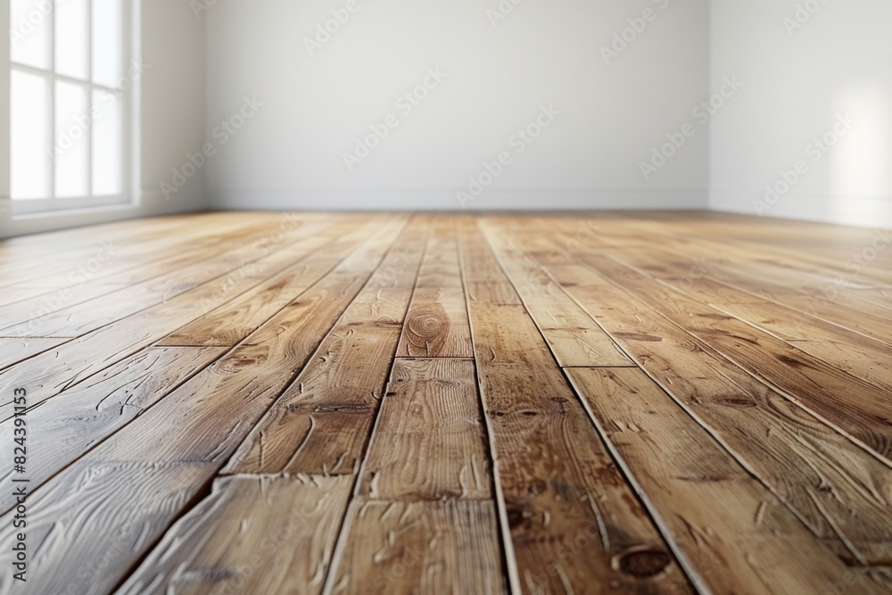 Empty bedroom interior background wooden floor created with Generative AI Empty bedroom interior background wooden floor created with Generative AI