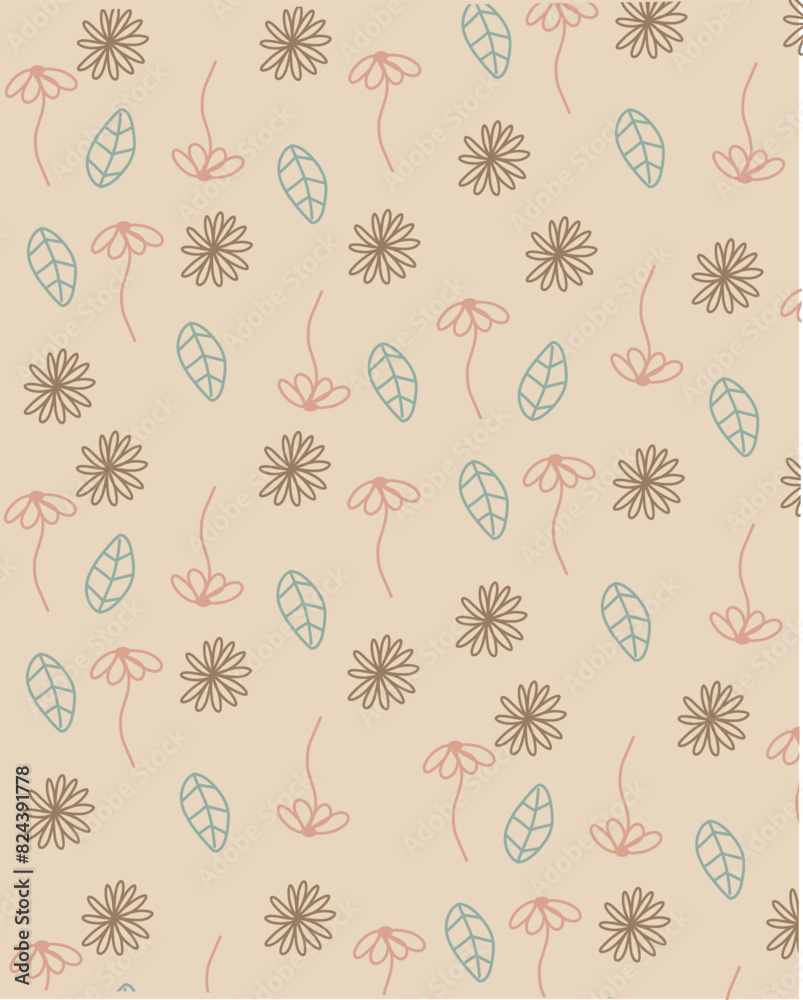 Vector illustration of a seamless floral pattern soft and simple Vector illustration of a seamless floral pattern soft and simple