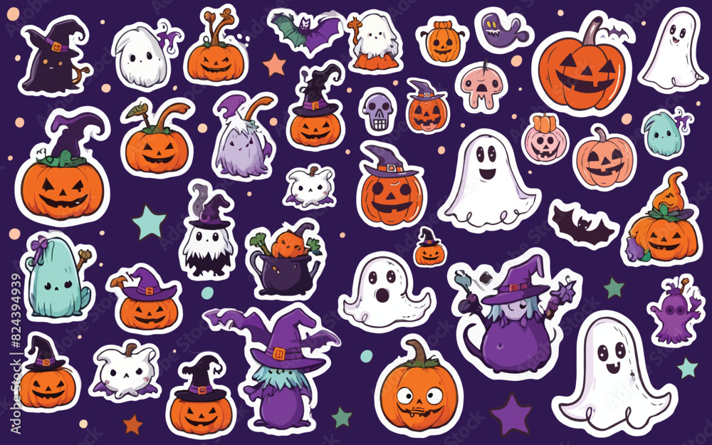 Fototapeta premium Halloween doodle graphic decoration