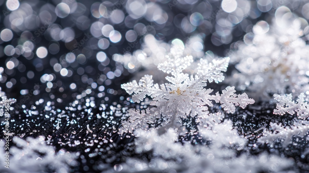 White snowflakes against a dark backdrop White snowflakes against a dark backdrop