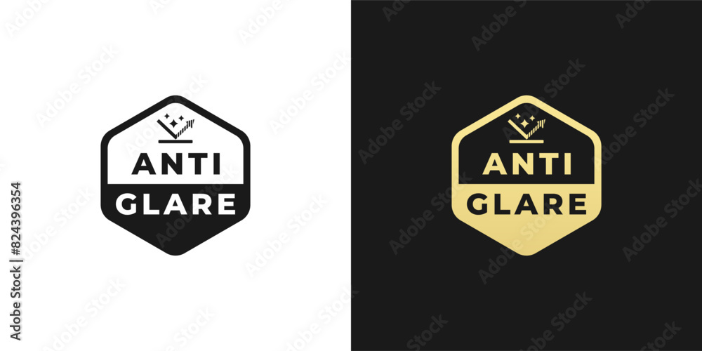 Obraz premium Anti glare label or anti glare logo vector isolated. Best Anti glare label for packaging product design, and more.