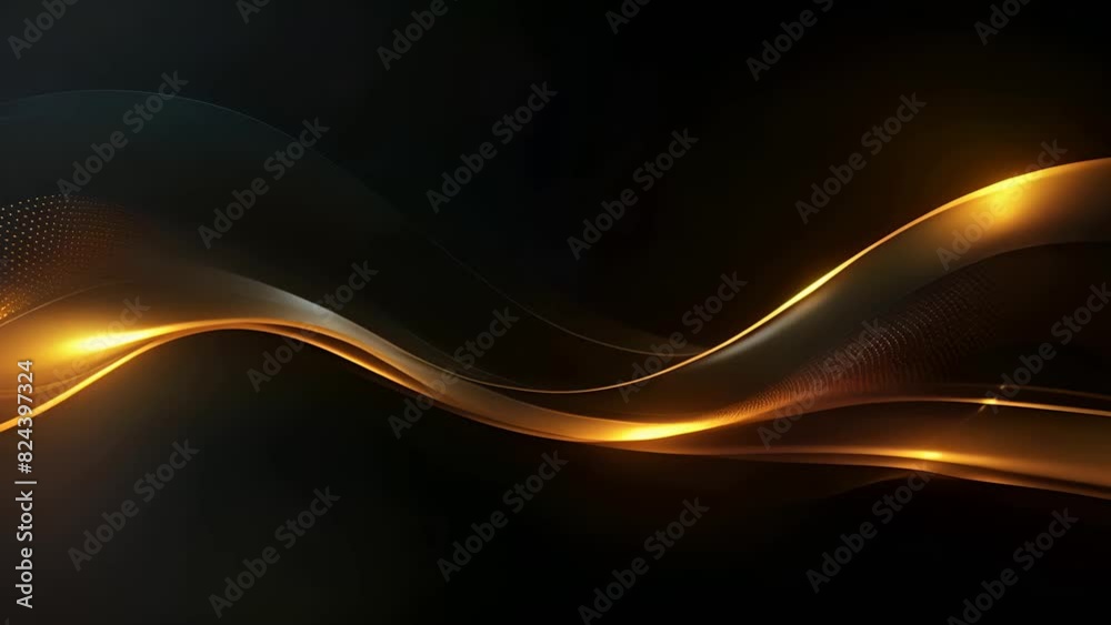 Black luxury corporate background with golden lines and shape. Seamless looping motion design. Video animation Ultra HD 4K 3840x2160
