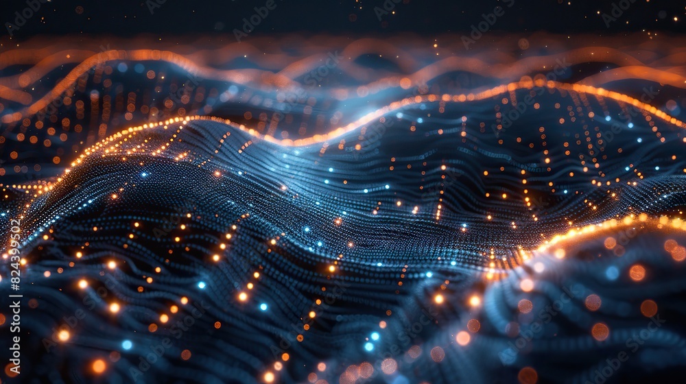 Artificial intelligence managing global data flow. image Artificial intelligence managing global data flow. image