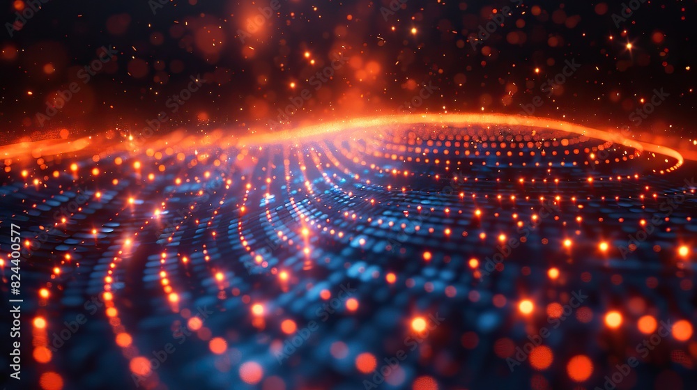 Obraz premium An abstract digital globe with floating data points. photo