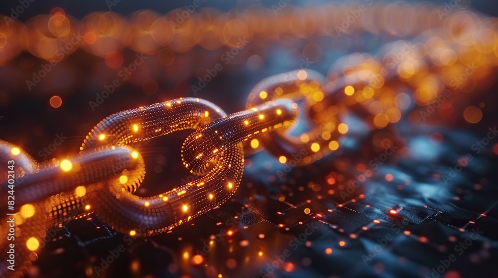 Blockchain nodes forming a secure global network. photo Blockchain nodes forming a secure global network. photo