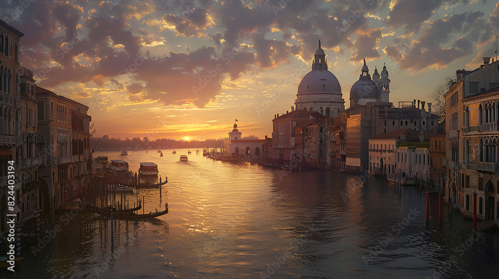 Fototapeta premium city at sunset