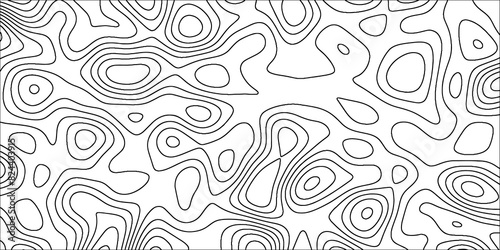 Topographic map in contour line and ocean topographic line map with curvy wave isolines. Geographic curved reliefs background.  Paper Texture Imitation of a Geographical map shades.  photo