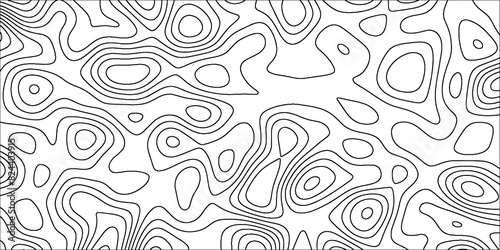 Topographic map in contour line and ocean topographic line map with curvy wave isolines. Geographic curved reliefs background.  Paper Texture Imitation of a Geographical map shades. 