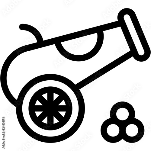 cannon, weapon, circus, shoot, entertainment Icon