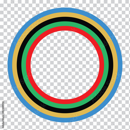 abstract colorful wave background with Olympics ring colors. sport concept, multicolor striped frame, copy space for your text. Vector illustration. EPS 10