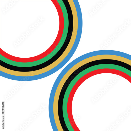 Abstract colorful wave background with Olympics lines colors isolated with white background. eps 10