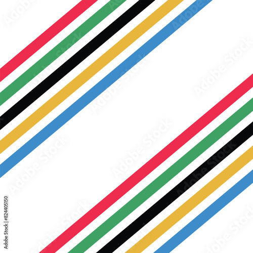 Abstract colorful wave background with Olympics lines colors isolated with white background. eps 10
