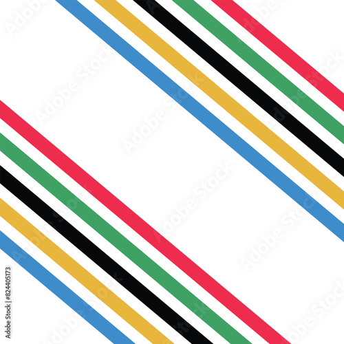 Abstract colorful wave background with Olympics lines colors isolated with white background. eps 10