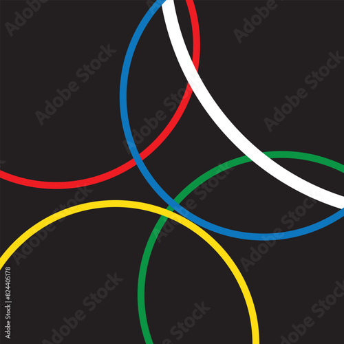 Abstract colorful wave background with Olympics lines colors isolated with white background. eps 10
