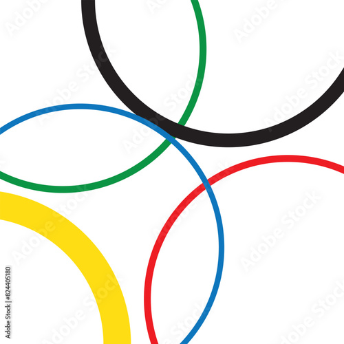 Abstract colorful wave background with Olympics lines colors isolated with white background. eps 10