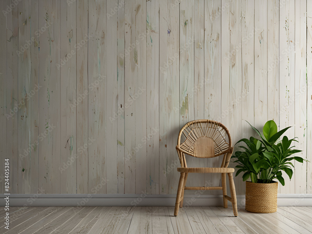White wooden wall decorating with green plants illustration
White wooden wall decorating with green plants illustration