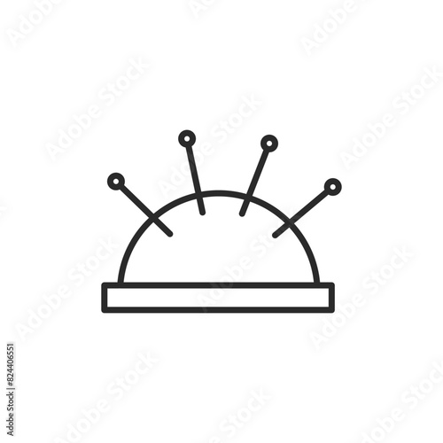Pincushion with Needles icon. Simple Pincushion icon for craft, sewing, and DIY themed social media, app, and web design. Vector illustration 
