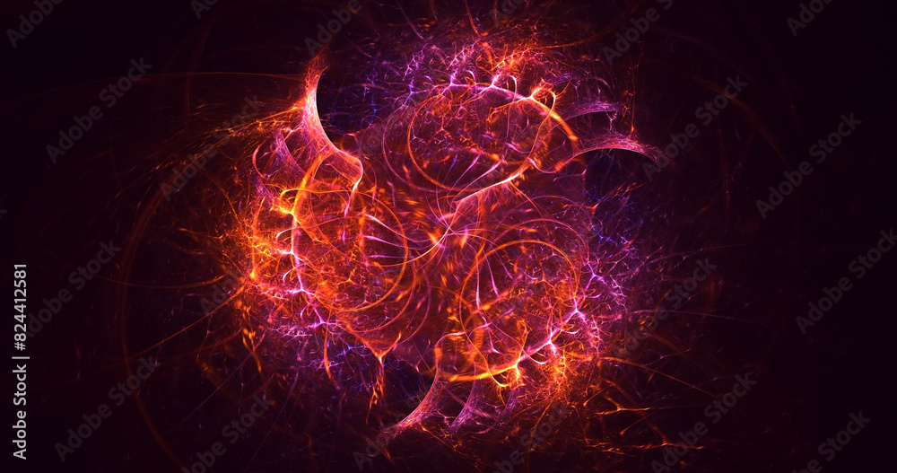 3D manual rendering abstract fractal light background. Its not AI Generatd illustration.