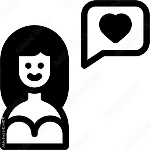 female, chat, heart , love and romance, miscellaneous, valentines day, valentine Icon