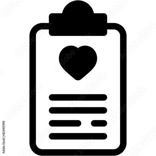 clipboard, list, heart , love and romance, miscellaneous, valentines day, valentine Icon