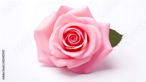 Pink beautiful rose isolated on white background