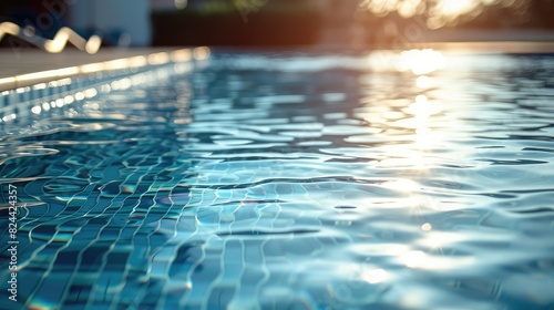 commercial photo, close-up, pool house accessories, bottom view, soft light photo