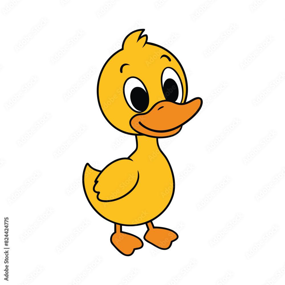 Cute duck cartoon vector illustration