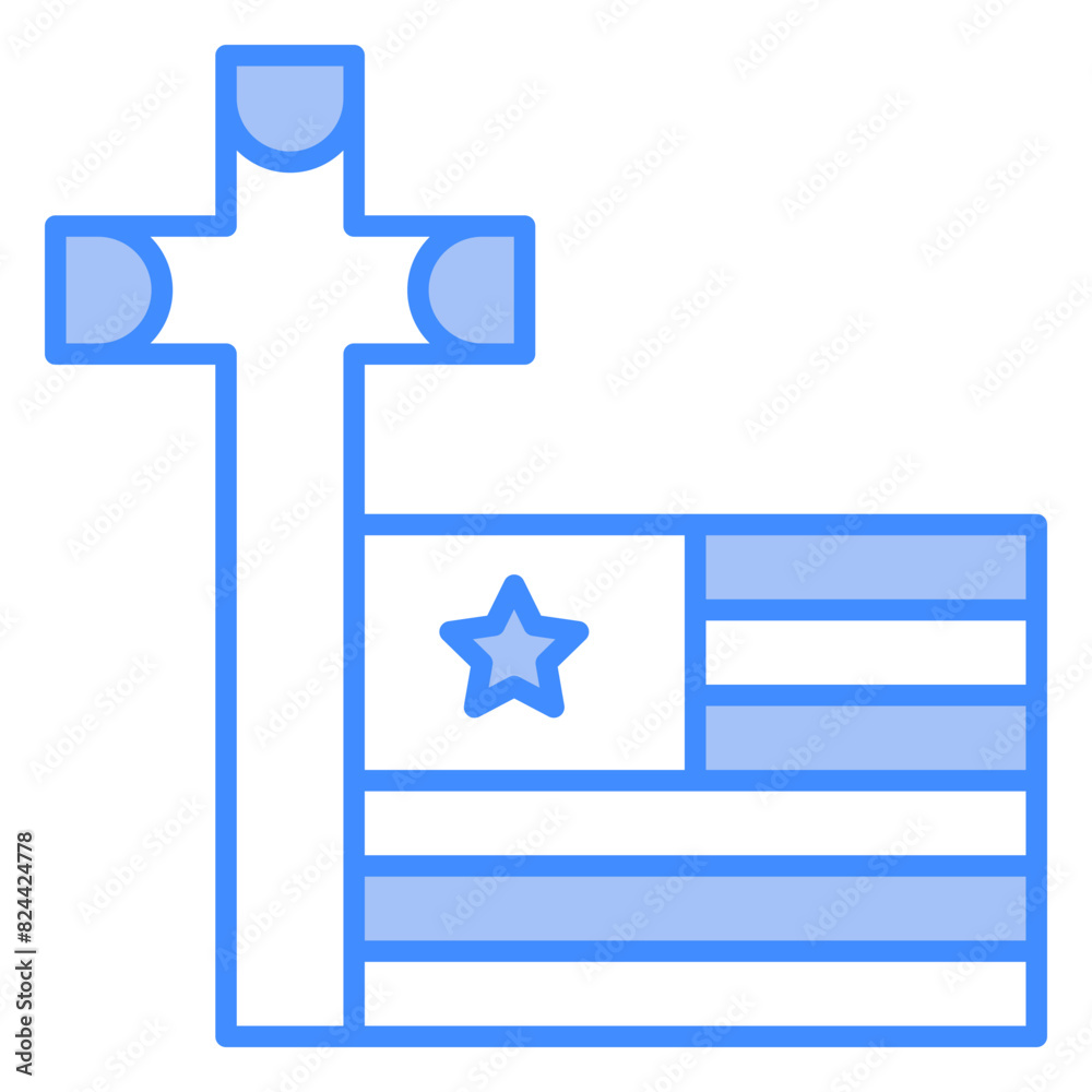 Fototapeta premium Catholic, christian, cross, flag, usa Icon