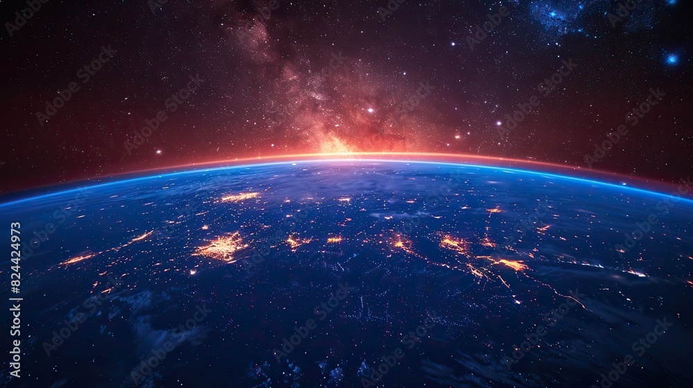 Secure digital connections enveloping the planet. stock image