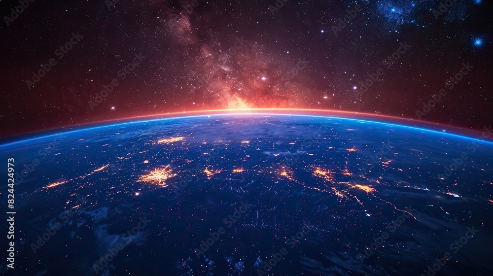 Fototapeta premium Secure digital connections enveloping the planet. stock image