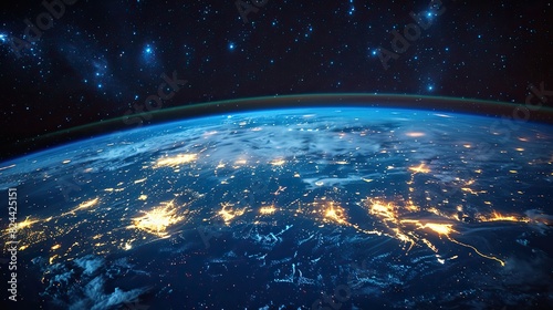 Satellite communication ensuring worldwide internet access. photo