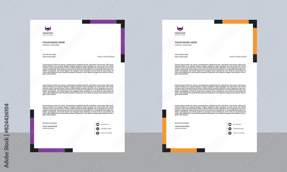 Obraz premium Letterhead unique design New unique creative letterhead template ..