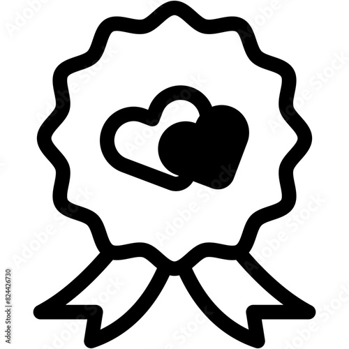 badge  heart  love  charity  romance Icon