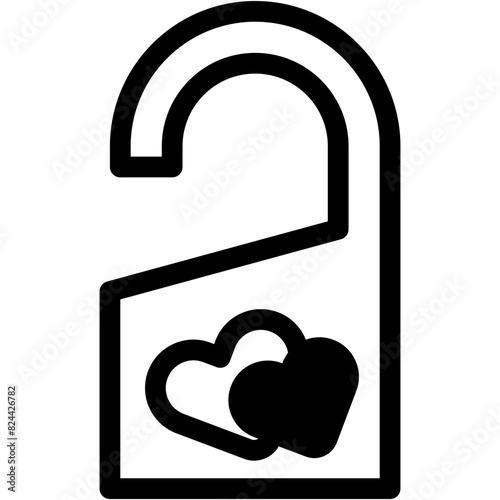 honeymoon, Door Knob, heart, hotel, love Icon