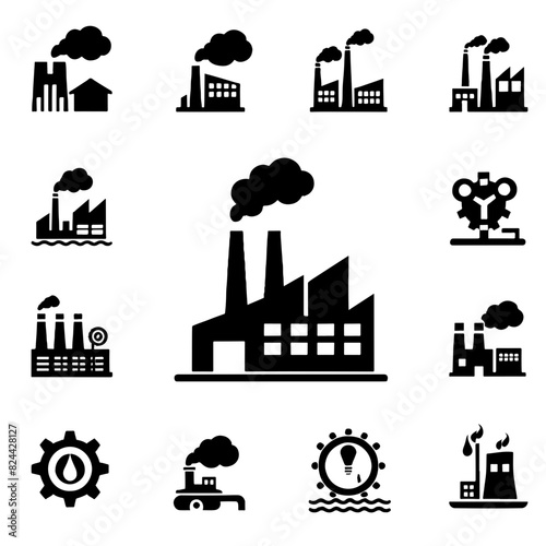 silhouette logo icon factory vector SVG
