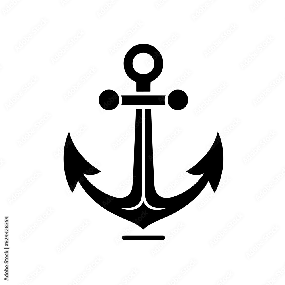 silhouette logo icon anchor vector SVG