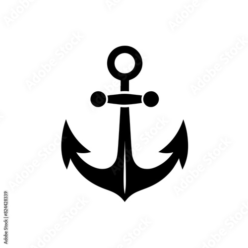 silhouette logo icon anchor vector SVG