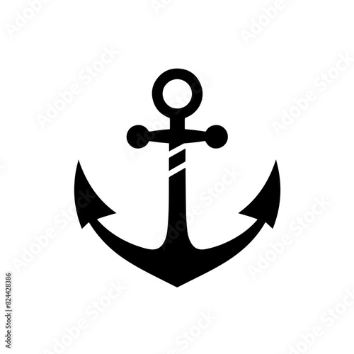 silhouette logo icon anchor vector SVG
